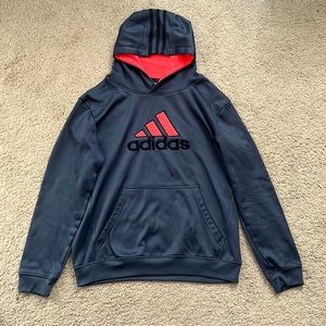 Grey and Salmon L boys Adidas hoodie